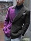 olcso Blézer és kabát-férfi divat alkalmi blézer dzseki gyapjú mellkasi zsebes blézer molett normál testreszabott szabású egyszínű kétsoros, hatgombos lila szürke 2024
