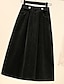 cheap Plain Skirts-Women&#039;s Skirt A Line Midi High Waist Skirts Pocket Solid Colored Street Daily Winter Corduroy Fashion Casual Black Brown