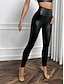 baratos calças femininas de festa-Mulheres Leggings Cintura Alta Comprimento total Preto Outono
