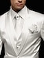 お買い得  スーツ-ブラック ホワイト サテン メンズ プロム スーツ ウェディング パーティー シルク レッド スーツ 無地 3 ピース テーラード フィット シングル ブレスト ワンボタン 2024