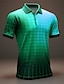 cheap Men&#039;s Button Up Polos-Plaid Gradient Ramp Men&#039;s Casual 3D Print Golf Polo Outdoor Daily Wear Streetwear Polyester Short Sleeve Turndown Polo Shirts Yellow Purple Spring &amp; Summer S M L Micro-elastic Lapel Polo
