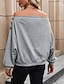 ieftine Bluze &amp; Cămăși Damă-Pentru femei Cămașă Bluză Simplu Buton Casual Modă Manșon Lung De Pe Umăr Negru Primăvara &amp; toamnă