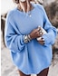 cheap Sweaters-Women&#039;s Pullover Sweater Jumper Crew Neck Ribbed Knit Acrylic Oversized Fall Winter Regular Outdoor Daily Going out Stylish Casual Soft Long Sleeve Solid Color Pink Blue Purple S M L