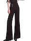 economico pantaloni eleganti da donna-Per donna pantaloni della tuta A zampa Vita alta Lunghezza intera Nero Autunno