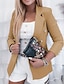 abordables Blazers Femme-Femme blazer Extérieur Bouton Couleur unie Chaud Mode Standard Vêtements d&#039;extérieur manche longue Automne Noir S
