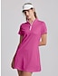 billige Kvinders golf tøj-Dame golf kjole Mørkegrå Kakifarvet Uden ærmer Solbeskyttelse Tennis outfit Dame golf påklædning Tøj Outfits Bær tøj