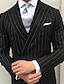 Недорогие Костюмы-зеленый черный бордовый мужские костюмы для выпускного вечера свадебные костюмы в тонкую полоску с острым лацканом деловые полосатые костюмы 2 предмета модные двубортные костюмы больших размеров с