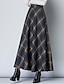 Χαμηλού Κόστους Maxi Φούστες-Γυναικεία Γραμμή Α Καρό φούστα Μακρύ Ψηλή Μέση Φούστες Τσέπη Μακρύ Συνδυασμός Χρωμάτων Καρό Καθημερινά Ημερομηνία Άνοιξη &amp; Χειμώνας Πολυεστέρας Στρωμένο σατέν Κομψό Ρετρό / Βίντατζ Θαλασσί Γκρίζο
