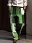 abordables pantalon habillé imprimé en 3D pour homme-Tartan Entreprise Homme Impression 3D pantalon de costume Pantalon Extérieur Plein Air Travail Polyester Bleu Orange Vert S M L Taille haute Élasticité Pantalon