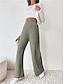 cheap Wide Leg &amp; High Waisted-Women&#039;s Wide Leg Pants Trousers High Waist Full Length Light Gray Fall