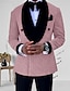 economico Completi-abiti da ballo da uomo argento nero rosa antico abiti scintillanti tinta unita 2 pezzi su misura monopetto con un bottone 2024