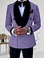 זול חליפות-כסוף שחור מאובק ורד חליפות נשף לגברים חליפות נוצצות בצבע אחיד 2 חלקים בהתאמה אישית בהתאמה אישית עם כפתור אחד 2024