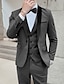 ieftine Costume de tuxedo-negru roșu gri închis costume de bal pentru bărbați smoking pentru ceremonie petrecere de nuntă 3 piese guler șal culoare uni potrivire standard la un singur piept cu un singur buton 2024