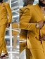 billiga Kostymer-gula balkräkter för män bröllopsdräkter enfärgade 2 delar dagliga business plus size dubbelknäppta sex-knappar 2024
