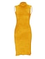 tanie projektowe komplety sukienek-Damskie Dwuczęściowy komplet sukienek Codzienne sukienki Sukienka ołówkowa Na zewnątrz Codzienny Moda Moda miejska Niejednolita całość Sukienka midi Kołnierz stawiany Długi rękaw Równina Szczupła