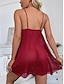 abordables robes de nuit de base-Lingerie sexy en dentelle pour femme, lingerie sans manches ajourée