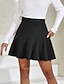 Χαμηλού Κόστους Μονές φούστες-Γυναικεία Φούστα Γραμμή Α Μίνι Ψηλή Μέση Φούστες Σουρωτά Μονόχρωμο Δρόμος Καθημερινά Ανοιξη καλοκαίρι Κοτλέ Κομψό Μοντέρνα Καθημερινό Μαύρο Καφέ Μπεζ