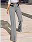 abordables pantalones de vestir de mujer-Mujer pantalones de traje Pantalones Estampado Corte alto Alta cintura Longitud total Negro Invierno