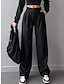 ieftine pantaloni rochii de dama-Pentru femei Costume Spandex Simplu Gri Negru Elegant Talie Înaltă Lungime totală Birou / Carieră Stradă Toamnă Iarnă