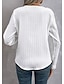 preiswerte Basic-Damenoberteile-Damen Hemd Spitzenhemd Bluse Glatt Casual Spitze Weiß Langarm Modisch V Ausschnitt Frühling &amp; Herbst