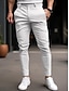 billige Chinos-Herre Bukser kinesisk Chino bukser Lomme Plisseringer Vanlig Komfort Åndbart udendørs Daglig I-byen-tøj Bomuldsblanding Mode Afslappet Sort Hvid