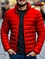 cheap Men&#039;s Downs &amp; Parkas-Men&#039;s Puffer Jacket Quilted Jacket Zipper Pocket Polyster Pocket Office &amp; Career Date Casual Daily Regular Keep Warm Outdoor Casual Sports Winter Plain Black Red Dark Navy Royal Blue Puffer Jacket