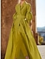 cheap Mother of the Bride Dresses-Jumpsuit / Pantsuit Mother of the Bride Dress Wedding Guest Elegant V Neck Floor Length Polyester Long Sleeve with Ruching Solid Color 2024