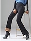 זול מכנסי שמלה לנשים-שמלת נשים מכנסי עבודה מכנסיים מגפיים מכנסיים אמצע מותן בייסיק יומי שחור 1# שחור s m קיץ