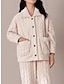 preiswerte Damen Schlafanzüge-Damen-Pyjama-Sets aus Fleece, warm, flauschig, flauschig, reine Farbe, Plüsch, lässig, bequem, für zu Hause, Bett, Flanell, warm, atmungsaktiv, Revers, Langarm, Hemd, Hose, Knopftasche, Herbst,