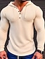 cheap Men&#039;s Casual T-shirts-Men&#039;s T shirt Tee Waffle Shirt Tee Top Long Sleeve Shirt Plain Hooded Street Vacation Long Sleeve Clothing Apparel Fashion Designer Basic