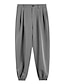 cheap Dress Pants-Men&#039;s Dress Pants Joggers Trousers Suit Pants Pocket Elastic Waist Plain Comfort Breathable Outdoor Daily Going out Fashion Casual Black Gray