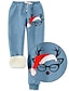 abordables Pantalons pour femmes-Pantalons doublés en polaire pour femmes  bleu transparent  Taille S M  automne hiver