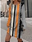 halpa printtipaita ja hupparimekot-Naisten Huppari mekko Rento mekko Mini mekko Aktiivinen Muoti ulko- Bile Viikonloppu Tiukka pyöreä kaula-aukko Painettu Geometrinen Väripalikka Loose Fit Rubiini Sininen Oranssi S M L XL XXL