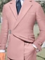 cheap Suits-Black Pink Burgundy Men&#039;s Prom Suits Wedding Beach Wedding Suits Solid Colored 2 Piece Tailored Fit Single Breasted One-button 2024
