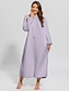 preiswerte Damen Nachthemden und Sleepshirts-Damen Loungewear Nachthemd Kleid reine Farbe lässig bequem weich zu Hause täglich ausgehen Korallenfleece Korallensamt warmer Kapuzenpullover lange Ärmel Herbst Winter Home Outfits