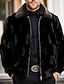 cheap Men&#039;s Jackets &amp; Coats-Men&#039;s Winter Jacket Faux Fur Outdoor Daily Wear Warm Fall Winter Plain Fashion Streetwear Lapel Regular Black Jacket