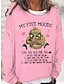 cheap Women&#039;s Hoodies &amp; Sweatshirts-Women&#039;s Oversized Sweatshirt Pullover Graphic Letter Casual Sports Print Pink Blue Khaki Active Sportswear Funny Round Neck Long Sleeve Top Micro-elastic Fall &amp; Winter