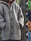 cheap Cardigans &amp; Outerwears-Women&#039;s Cardigan Sweater Basic Casual Soft Solid Color Maillard Chunky Open Front Buttons Knitted Long Sleeve Long Tops Knit Daily Weekend Black Gray Fall Winter
