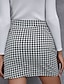cheap Mini Skirt-Women&#039;s Skirt Bodycon Mini High Waist Skirts Print Houndstooth Street Daily Spring &amp; Summer Polyester Elegant Fashion Casual Black