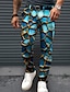 abordables pantalon habillé imprimé en 3D pour homme-3D Print Entreprise Décontractées Homme Impression 3D pantalon de costume Pantalon Extérieur Usage quotidien Vêtement de rue Polyester Bleu Orange Vert S M L Taille médiale Élasticité Pantalon