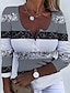 preiswerte T-Shirts für Damen-Damen T Shirt Henley Shirt Farbblock Täglich Wochenende Taste Bedruckt Gelb Langarm Modisch U-Ausschnitt Frühling &amp; Herbst