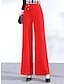 abordables pantalones de vestir de mujer-Mujer pantalones de traje Perneras anchas Alta cintura Longitud total Negro Otoño