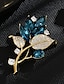 levne Brož-Dámské Brože Retro List Elegantní Módní Luxus Jedinečný design Brož Šperky Jezerní modrá Pro Kancelář Denní Maturitní ples Rande Plážové