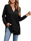 ieftine Bluze &amp; Cămăși Damă-Pentru femei Cămașă Bluză Simplu Buzunar Casual Modă Manșon Lung În V Negru Primăvara &amp; toamnă