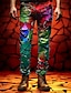 Недорогие мужские классические брюки с 3D-принтом-Контрастных цветов Цветной Стекло Деловые Абстракция Муж. 3D печать Костюм Брюки на открытом воздухе На каждый день Уличная одежда Полиэстер Красный Синий Лиловый S M L Нормальная Эластичность Брюки