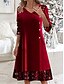 cheap Party Dresses-Women&#039;s Velvet Dress Sequin Dress Party Dress Velvet Shimmer V Neck Long Sleeve Midi Dress Christmas Red Royal Blue Spring Winter