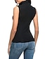 ieftine Bluze &amp; Camisole Damă-Pentru femei Bluză Simplu Casual Modă Fără manșon Gât Înalt Negru Primavara vara