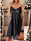 cheap Sequin Dresses-Women&#039;s Black Dress Sequin Dress Party Dress Sequins Shimmer Sleeveless Mini Dress Vacation Black Spring Winter