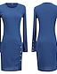 billiga Tröjklänningar-dam tröja klänning vinterklänning bodycon miniklänning röd svart mörkgrå långärmad ren färg knapp höst vinter rund hals elegant vinterklänning höstklänning 2023 s m l xl 2xl 3xl
