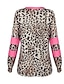 ieftine Tricouri Damă-Pentru femei Tricou Leopard Buzunar Imprimeu Zilnic Sfârșit de săptămână Modă Manșon Lung Rotund Gri Primăvara &amp; toamnă